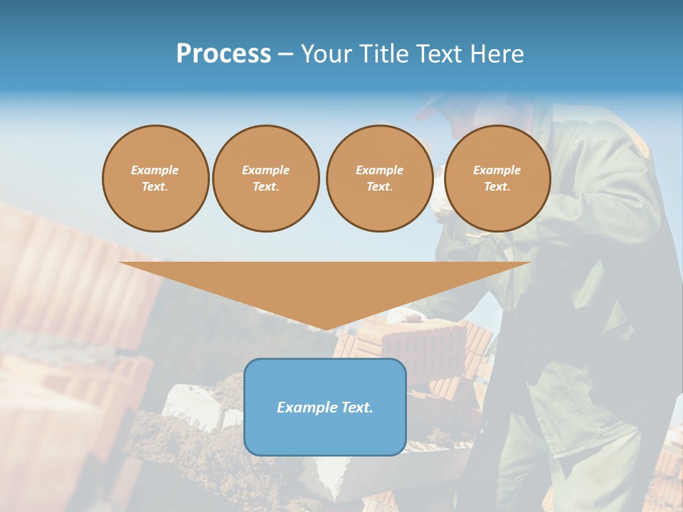 A Man In A Hard Hat And Overalls Working On Bricks PowerPoint Template