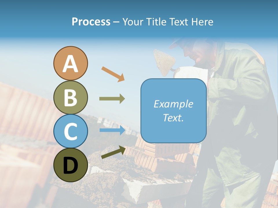 A Man In A Hard Hat And Overalls Working On Bricks PowerPoint Template