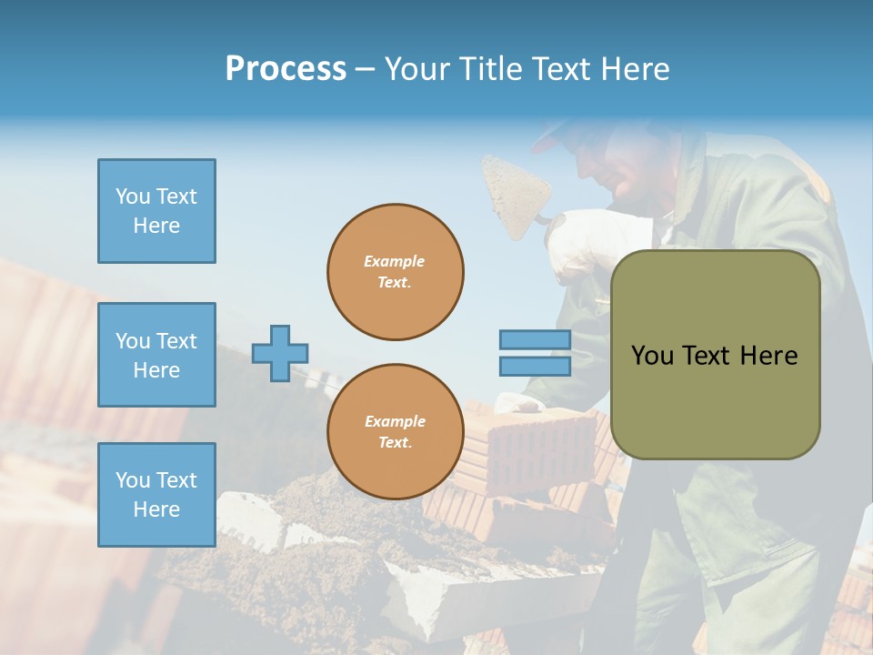 A Man In A Hard Hat And Overalls Working On Bricks PowerPoint Template