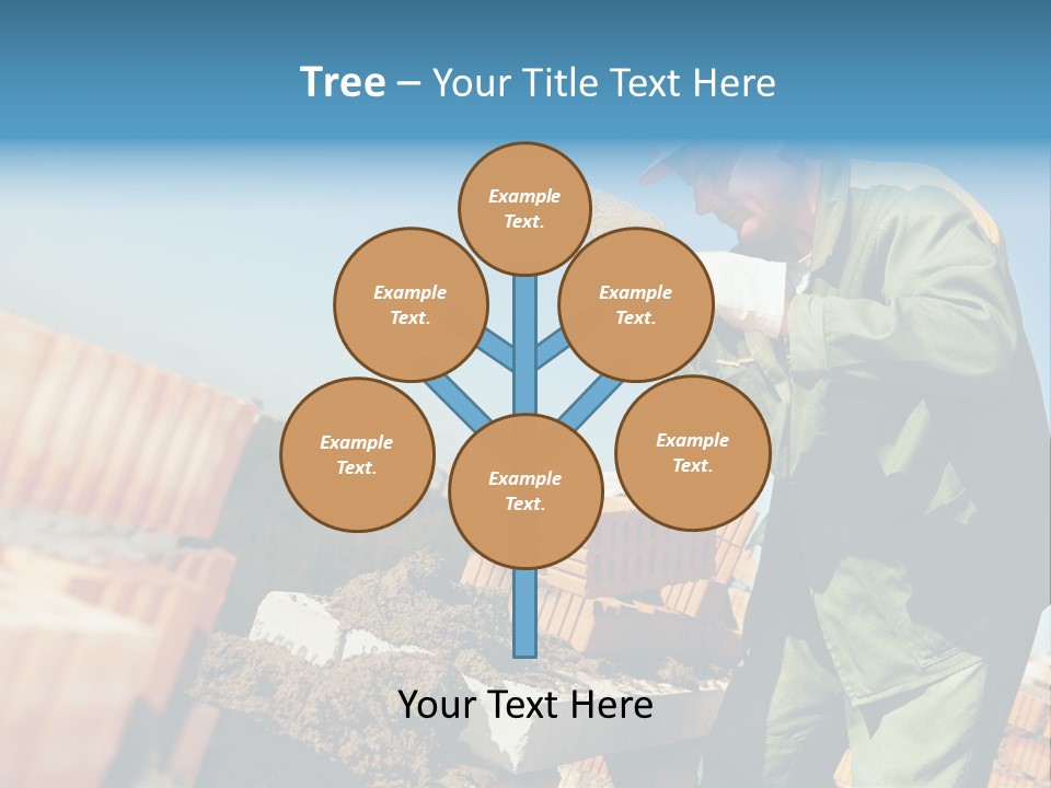 A Man In A Hard Hat And Overalls Working On Bricks PowerPoint Template