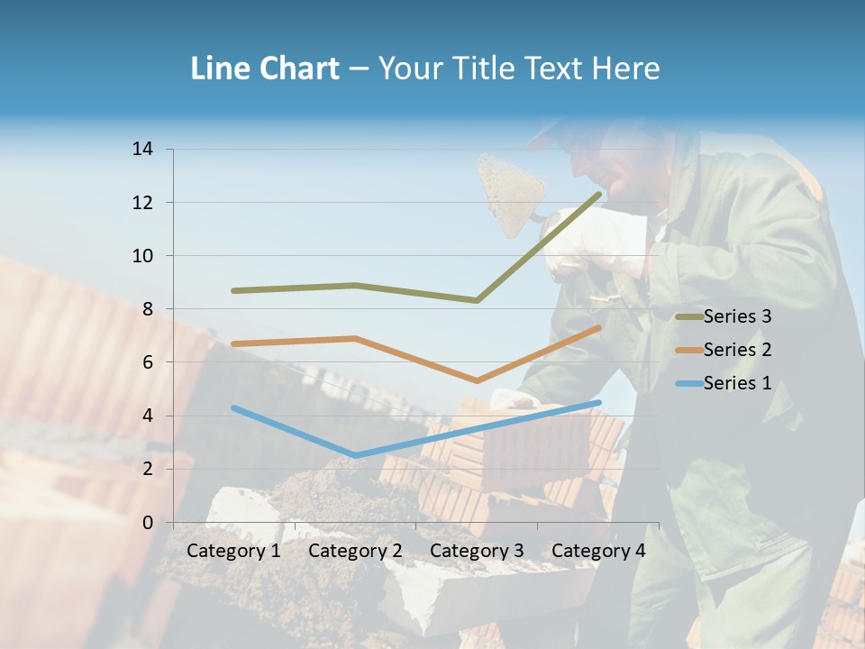 A Man In A Hard Hat And Overalls Working On Bricks PowerPoint Template