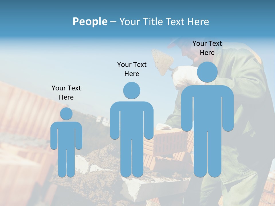 A Man In A Hard Hat And Overalls Working On Bricks PowerPoint Template