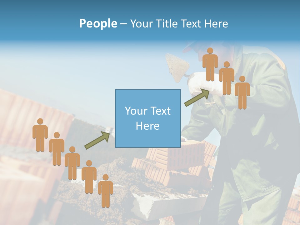 A Man In A Hard Hat And Overalls Working On Bricks PowerPoint Template