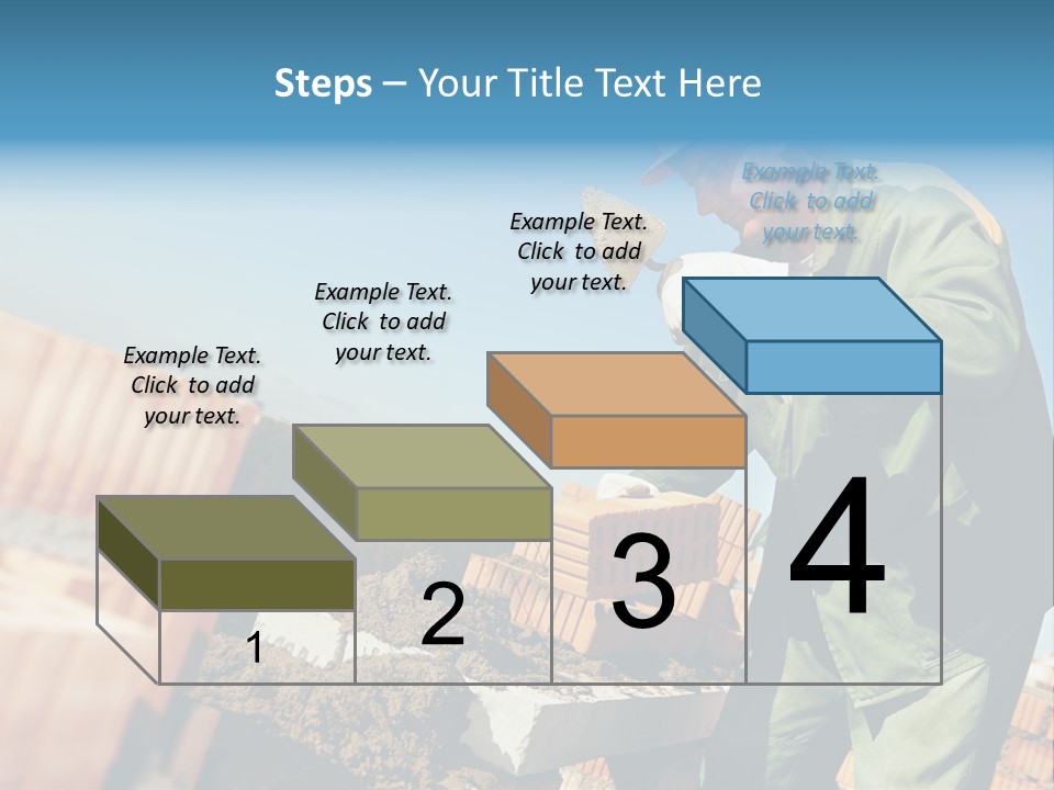 A Man In A Hard Hat And Overalls Working On Bricks PowerPoint Template