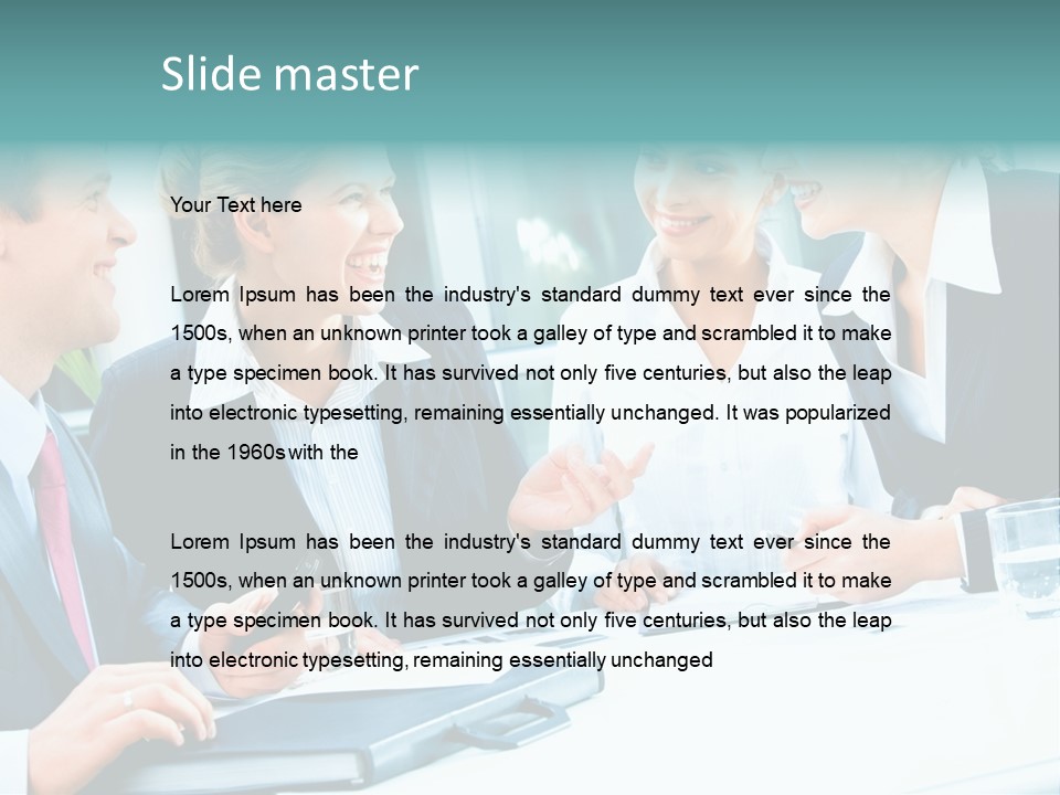 A Group Of People Sitting Around A Table Talking PowerPoint Template