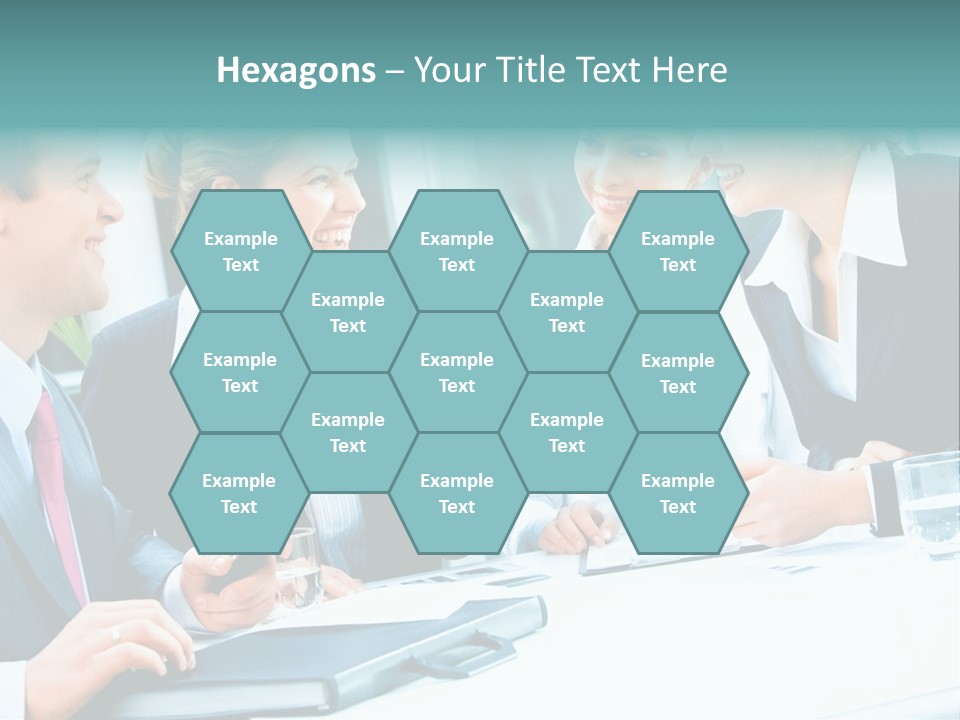 A Group Of People Sitting Around A Table Talking PowerPoint Template