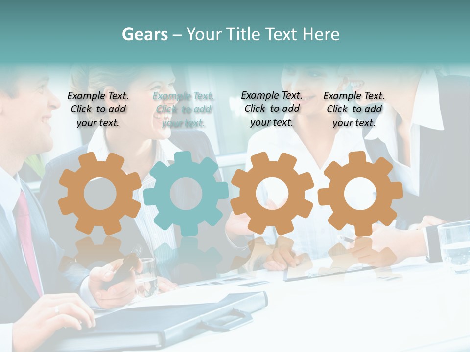 A Group Of People Sitting Around A Table Talking PowerPoint Template