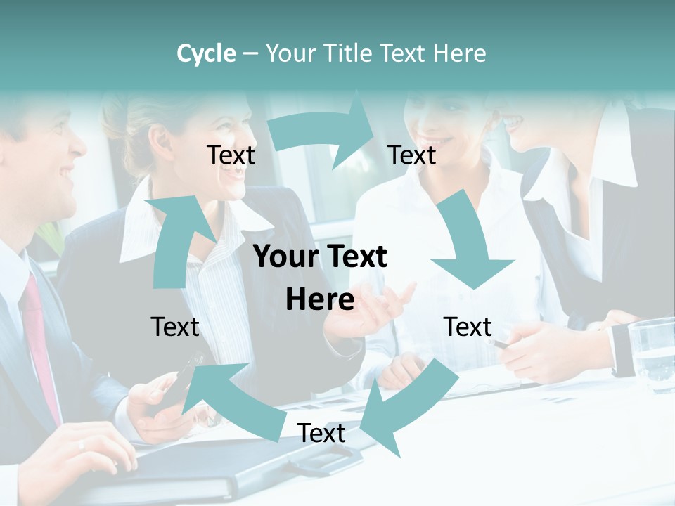 A Group Of People Sitting Around A Table Talking PowerPoint Template