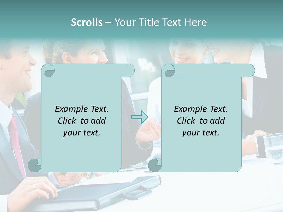 A Group Of People Sitting Around A Table Talking PowerPoint Template