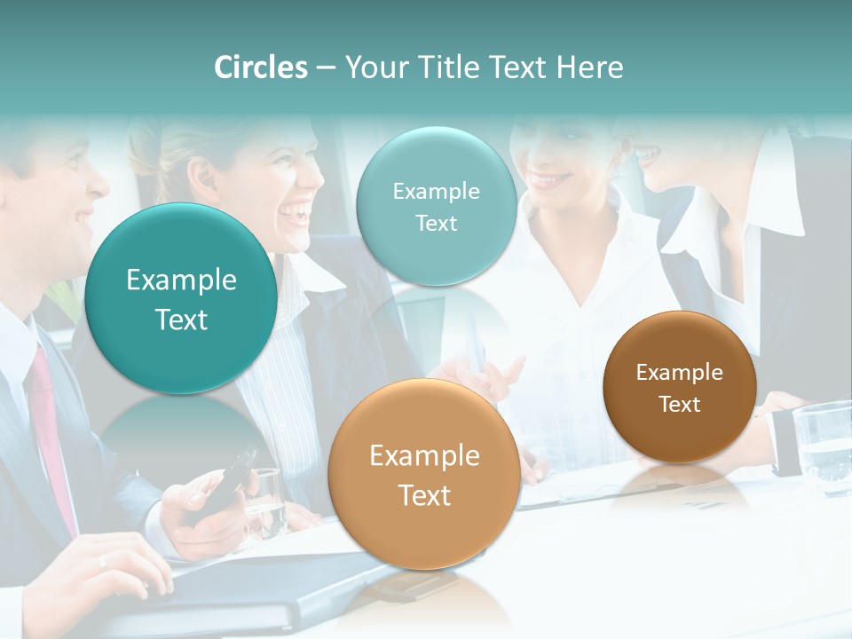 A Group Of People Sitting Around A Table Talking PowerPoint Template