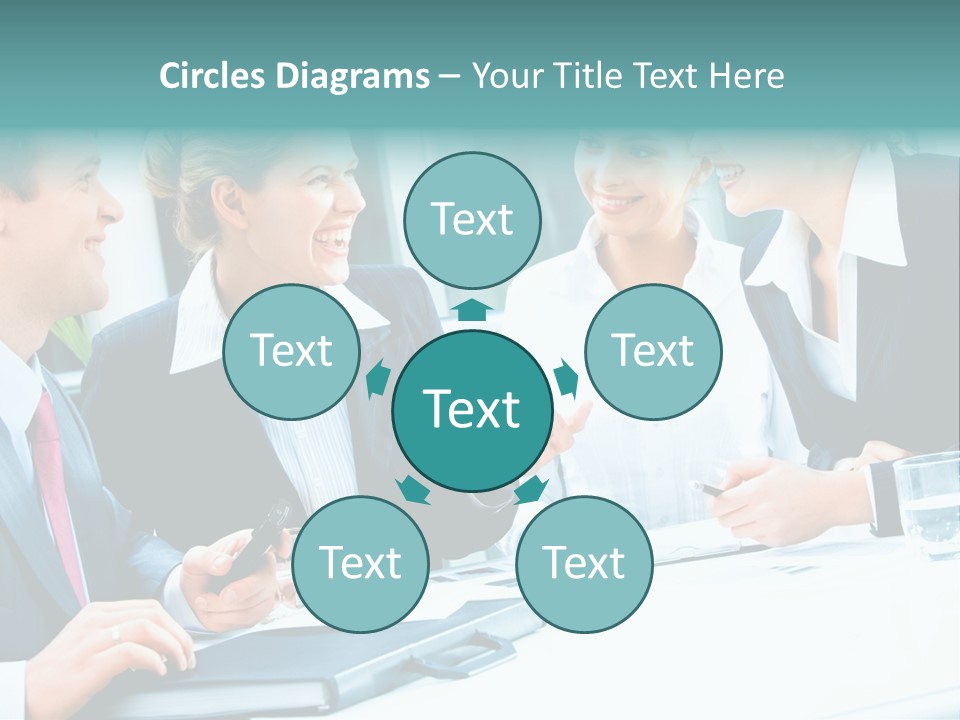 A Group Of People Sitting Around A Table Talking PowerPoint Template