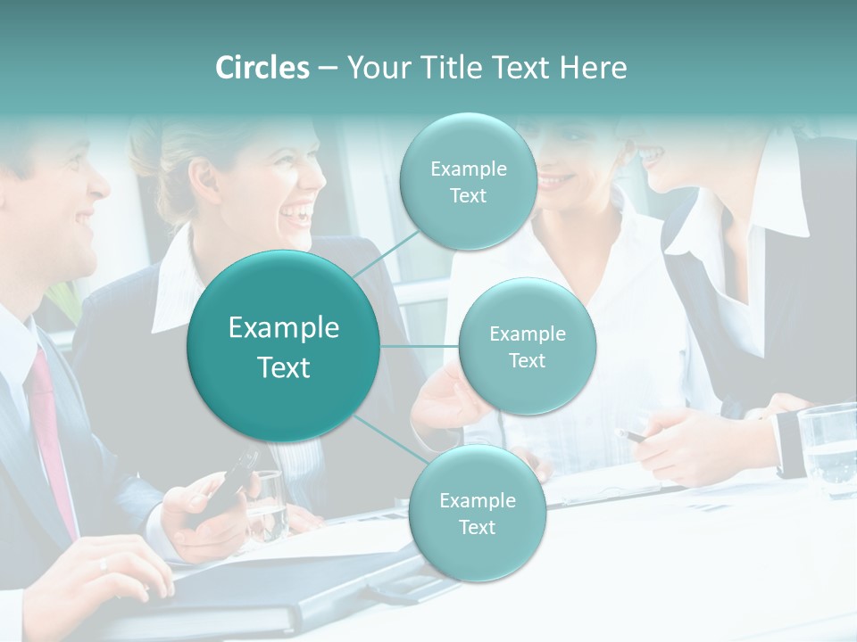 A Group Of People Sitting Around A Table Talking PowerPoint Template