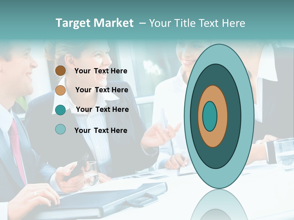 A Group Of People Sitting Around A Table Talking PowerPoint Template