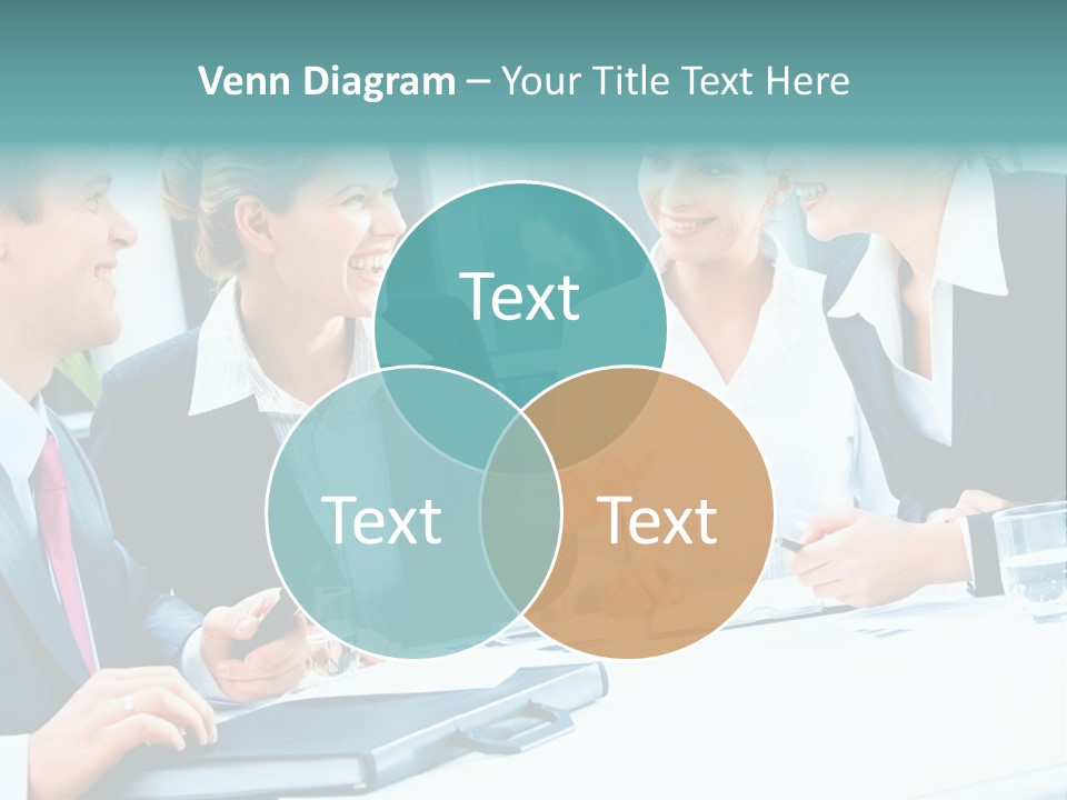 A Group Of People Sitting Around A Table Talking PowerPoint Template