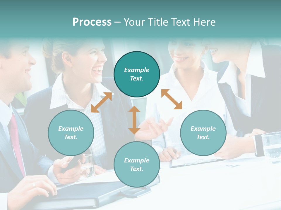A Group Of People Sitting Around A Table Talking PowerPoint Template