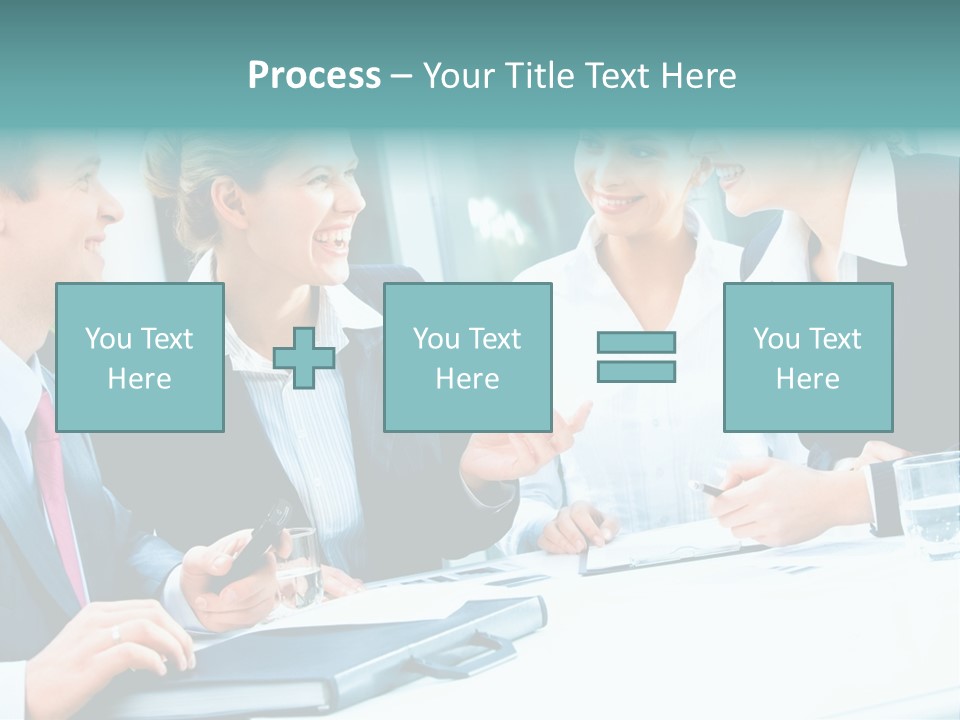 A Group Of People Sitting Around A Table Talking PowerPoint Template