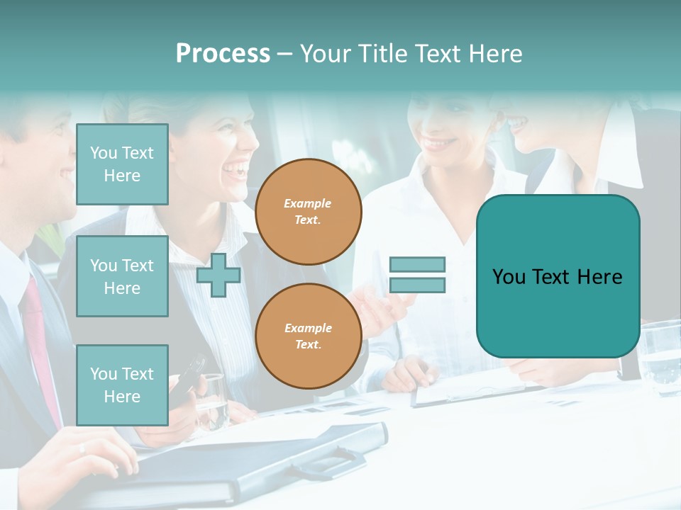 A Group Of People Sitting Around A Table Talking PowerPoint Template