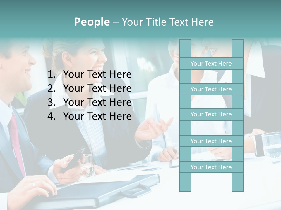 A Group Of People Sitting Around A Table Talking PowerPoint Template