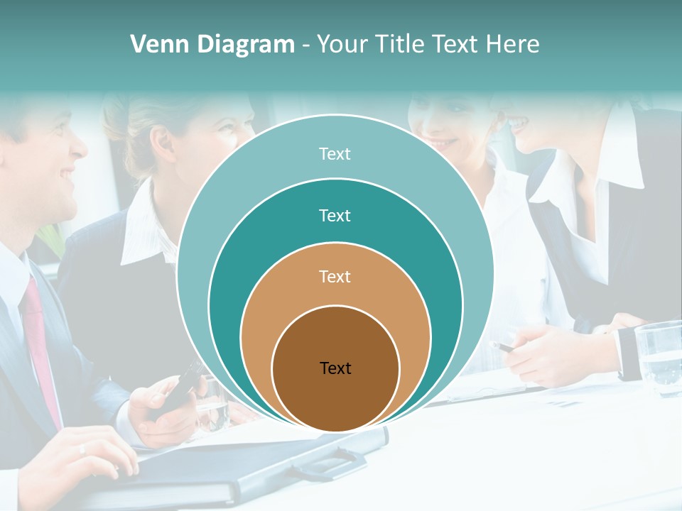 A Group Of People Sitting Around A Table Talking PowerPoint Template