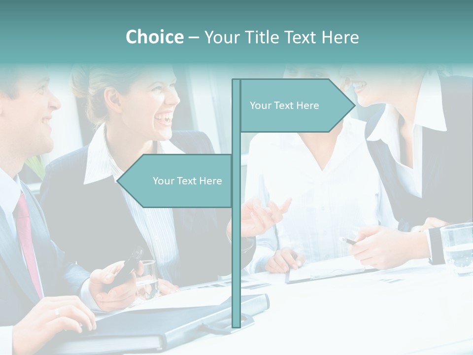 A Group Of People Sitting Around A Table Talking PowerPoint Template