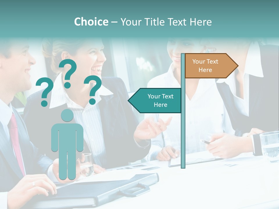 A Group Of People Sitting Around A Table Talking PowerPoint Template