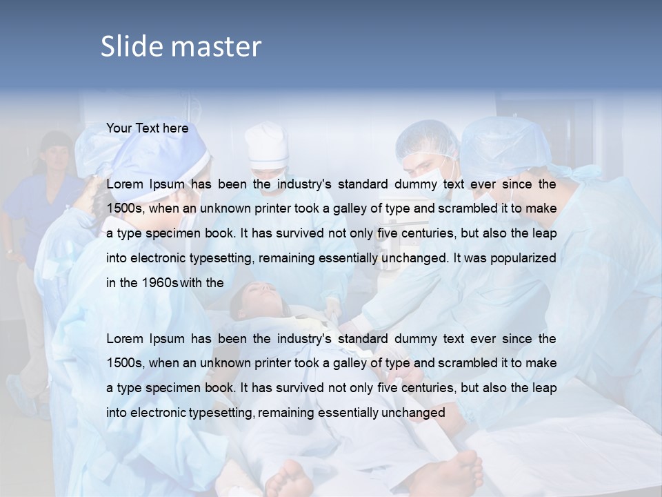 A Group Of Doctors Performing Surgery In A Hospital PowerPoint Template