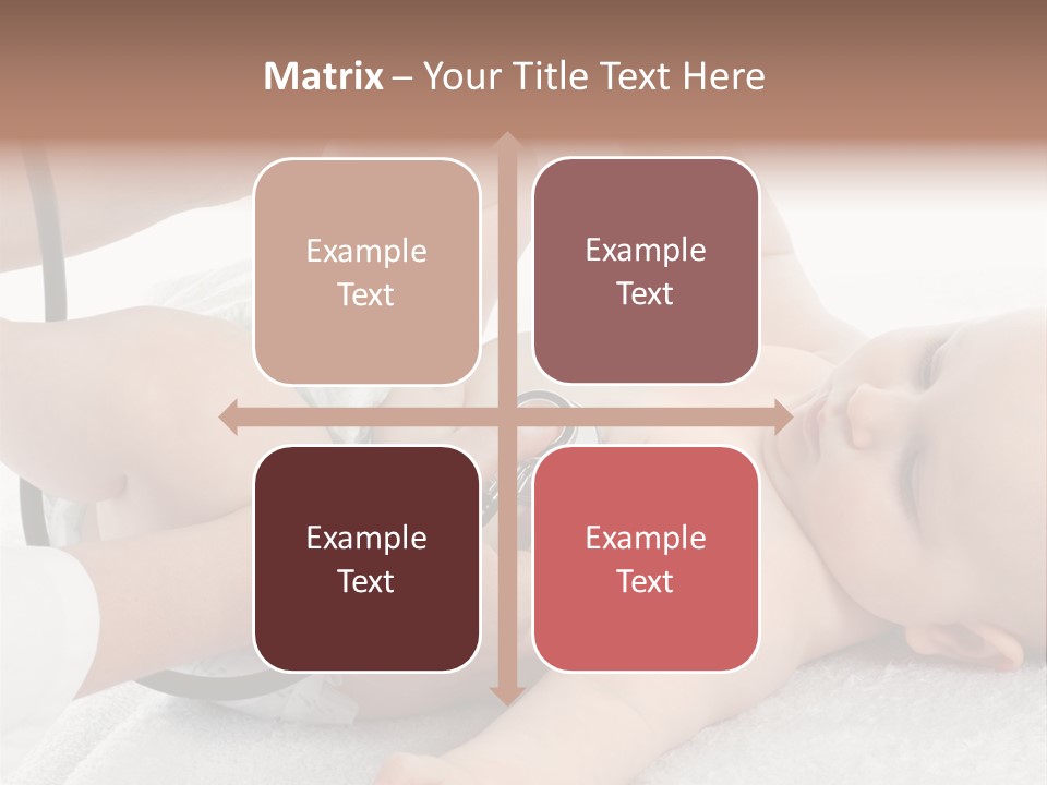A Baby Being Examined By A Doctor With A Stethoscope PowerPoint Template