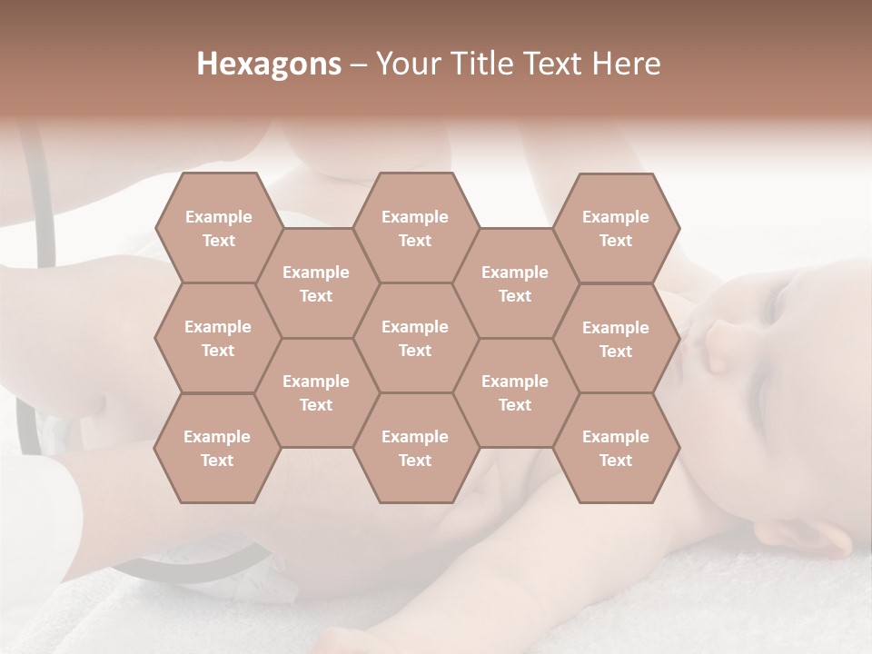 A Baby Being Examined By A Doctor With A Stethoscope PowerPoint Template