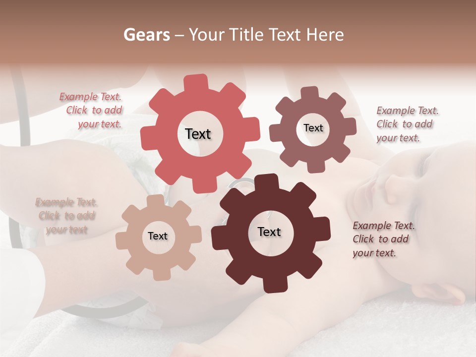 A Baby Being Examined By A Doctor With A Stethoscope PowerPoint Template