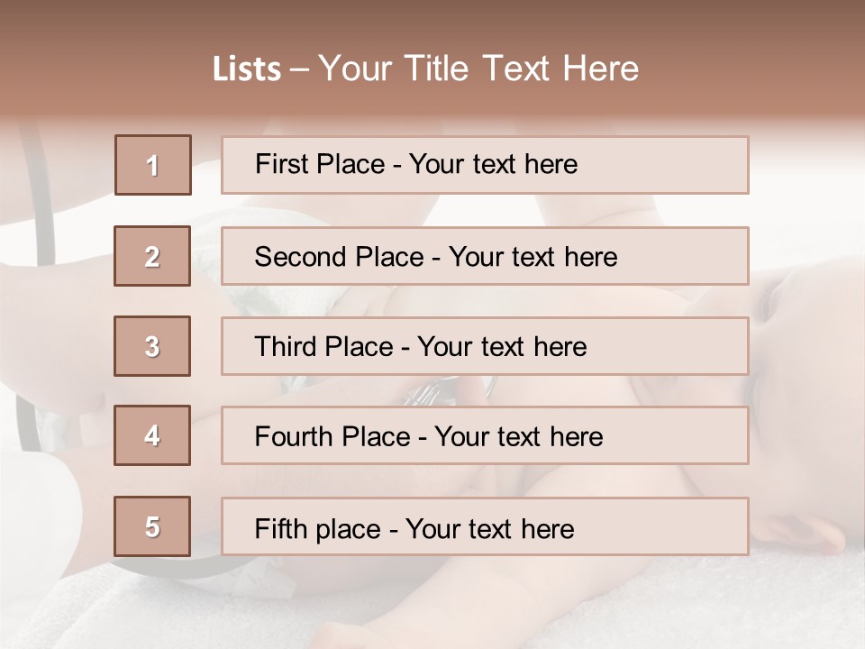 A Baby Being Examined By A Doctor With A Stethoscope PowerPoint Template