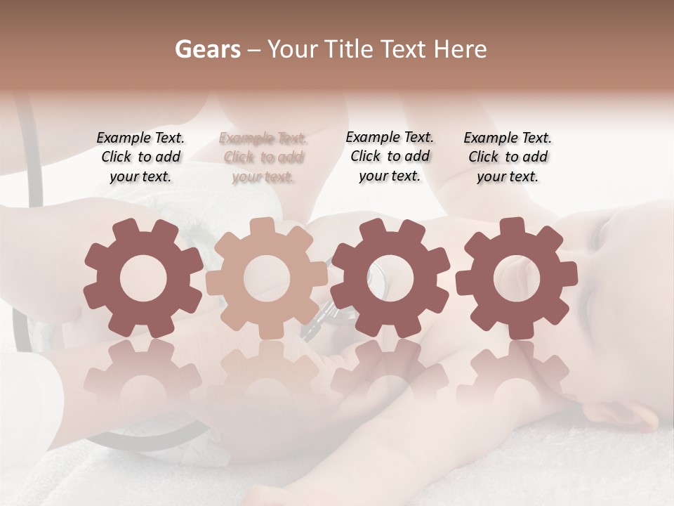 A Baby Being Examined By A Doctor With A Stethoscope PowerPoint Template