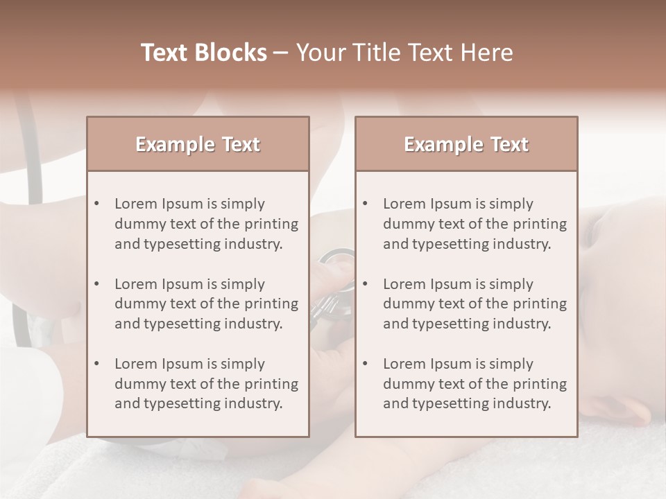 A Baby Being Examined By A Doctor With A Stethoscope PowerPoint Template