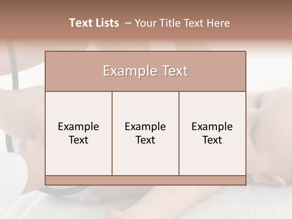 A Baby Being Examined By A Doctor With A Stethoscope PowerPoint Template