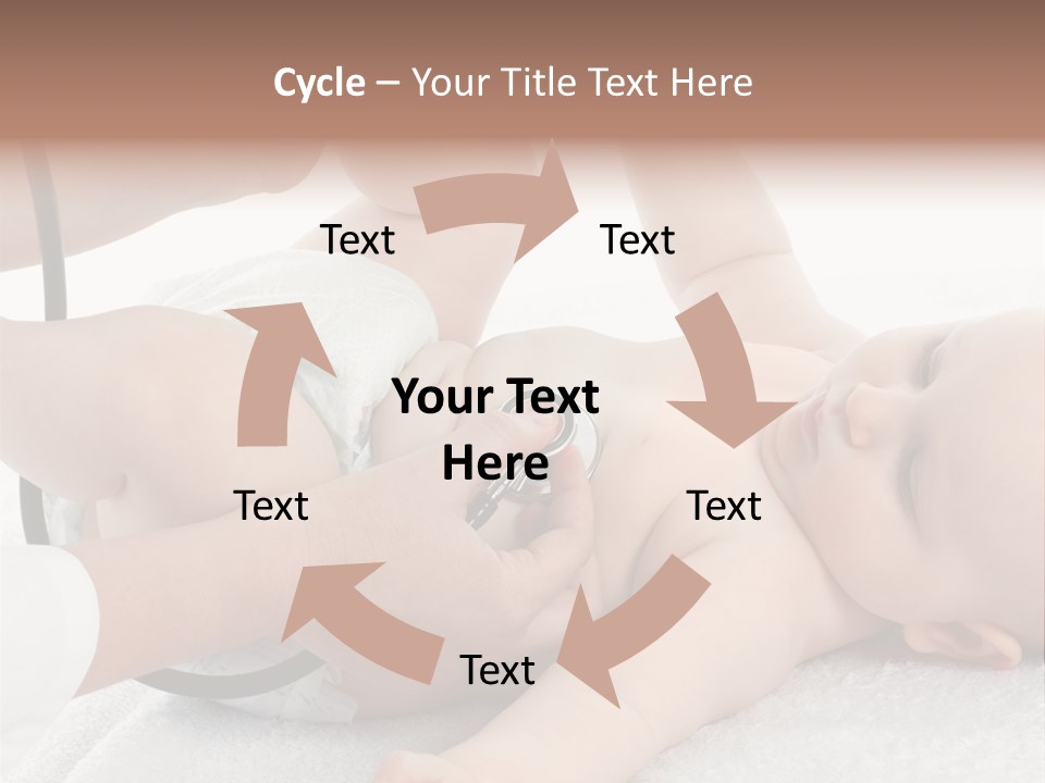 A Baby Being Examined By A Doctor With A Stethoscope PowerPoint Template