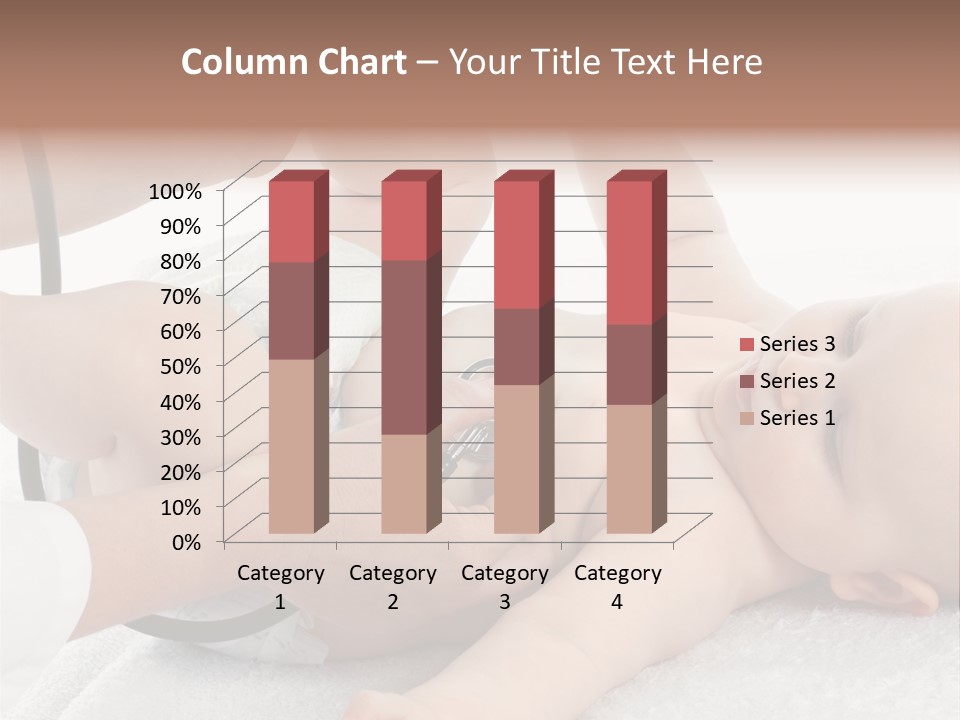 A Baby Being Examined By A Doctor With A Stethoscope PowerPoint Template