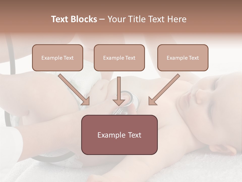 A Baby Being Examined By A Doctor With A Stethoscope PowerPoint Template