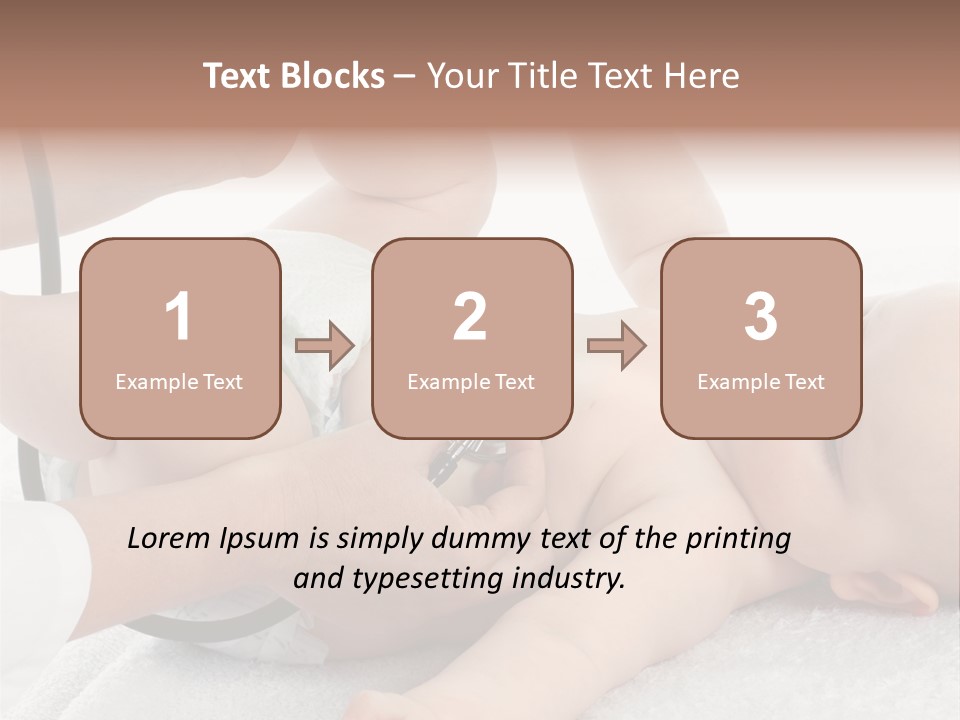 A Baby Being Examined By A Doctor With A Stethoscope PowerPoint Template