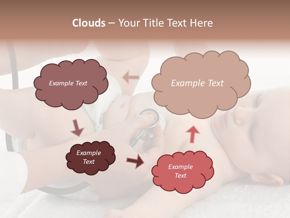 A Baby Being Examined By A Doctor With A Stethoscope PowerPoint Template