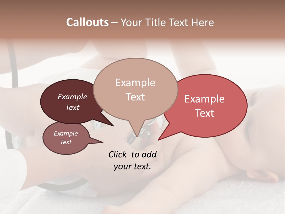 A Baby Being Examined By A Doctor With A Stethoscope PowerPoint Template