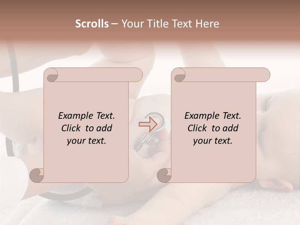 A Baby Being Examined By A Doctor With A Stethoscope PowerPoint Template