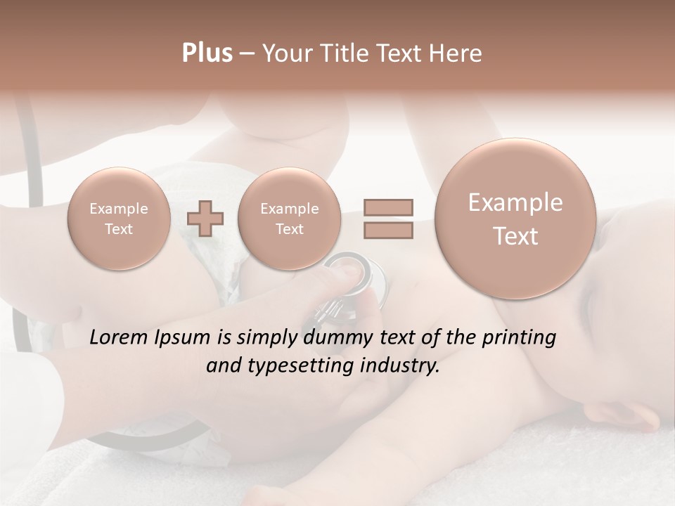 A Baby Being Examined By A Doctor With A Stethoscope PowerPoint Template
