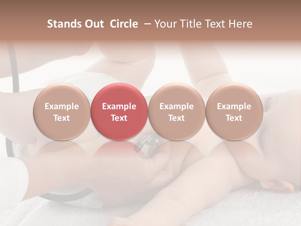 A Baby Being Examined By A Doctor With A Stethoscope PowerPoint Template