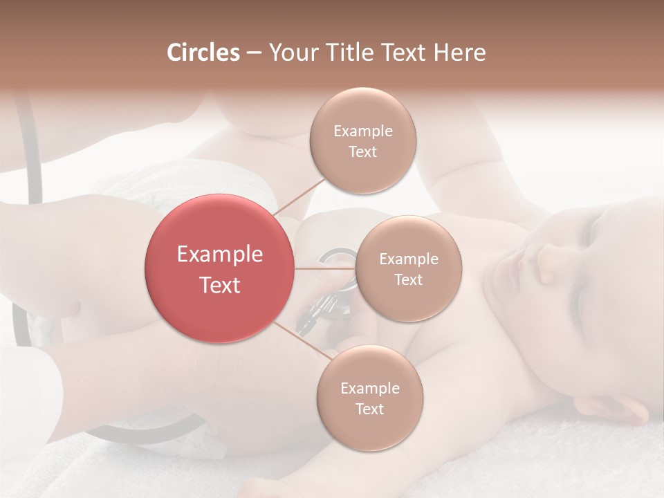 A Baby Being Examined By A Doctor With A Stethoscope PowerPoint Template
