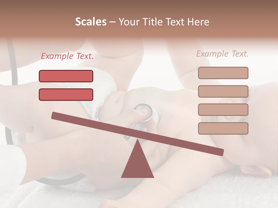 A Baby Being Examined By A Doctor With A Stethoscope PowerPoint Template
