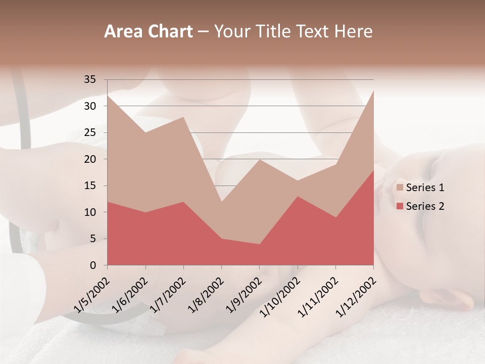 A Baby Being Examined By A Doctor With A Stethoscope PowerPoint Template