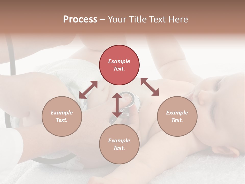 A Baby Being Examined By A Doctor With A Stethoscope PowerPoint Template