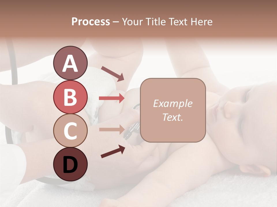 A Baby Being Examined By A Doctor With A Stethoscope PowerPoint Template