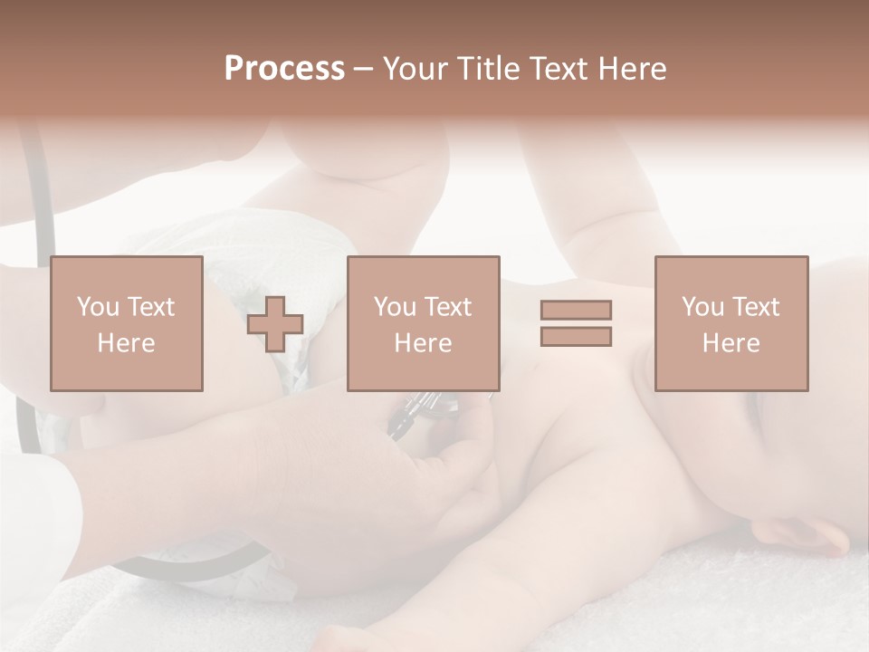 A Baby Being Examined By A Doctor With A Stethoscope PowerPoint Template