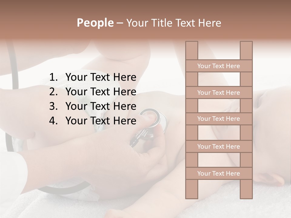 A Baby Being Examined By A Doctor With A Stethoscope PowerPoint Template