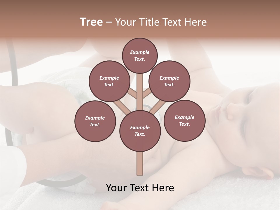 A Baby Being Examined By A Doctor With A Stethoscope PowerPoint Template